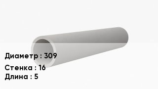 Асбестоцементная труба 309 s=16 L=5